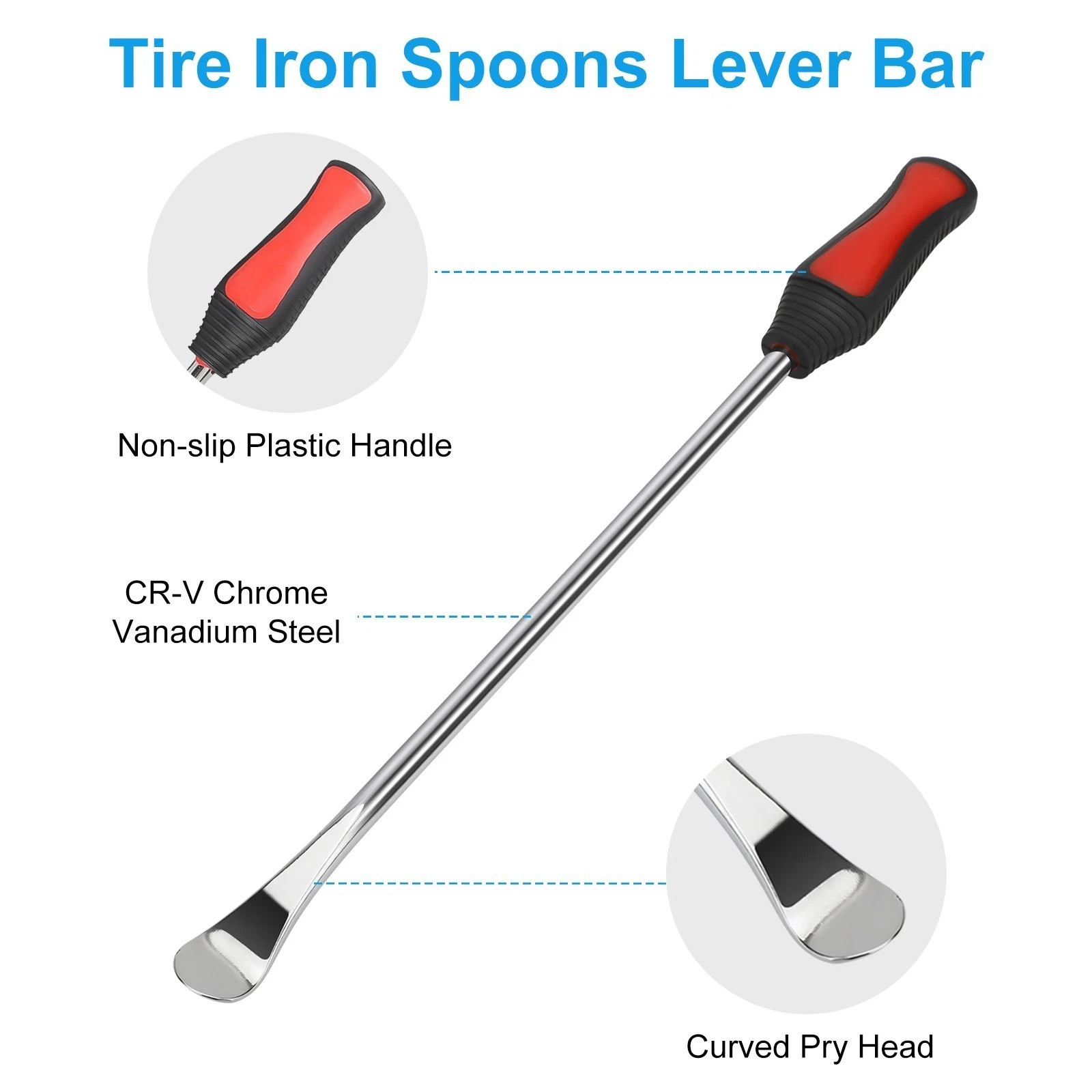 Steel Tire Spoon Lever Iron Kit Professional Motorcycle Tire Changing Tool USA