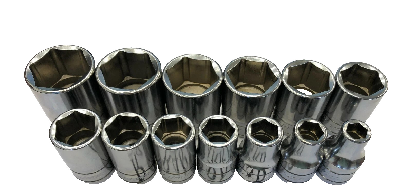 New Snap-on 1/2″ drive 3/8″ to 1 1/8″ 6-point Shallow Socket Set 313TWYA Unused
