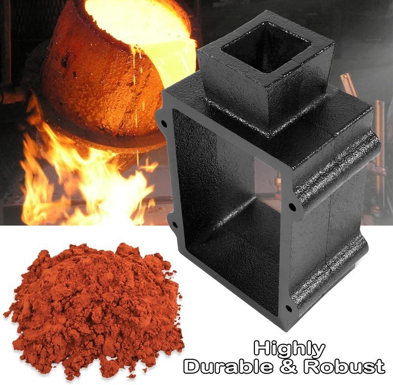 Black Cast Iron Flask Mold Holder 2 Pieces, Suitable for Sand Casting Metal,