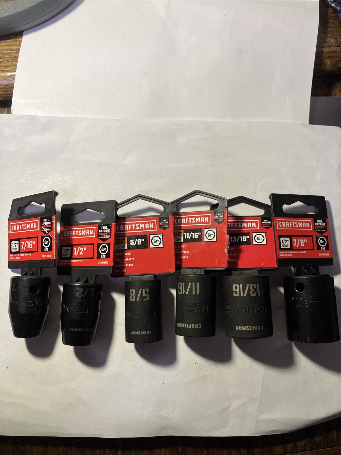 Craftsman Six (6) Piece Impact Sockets 1/2″ Drive (New with Tags) See Photos