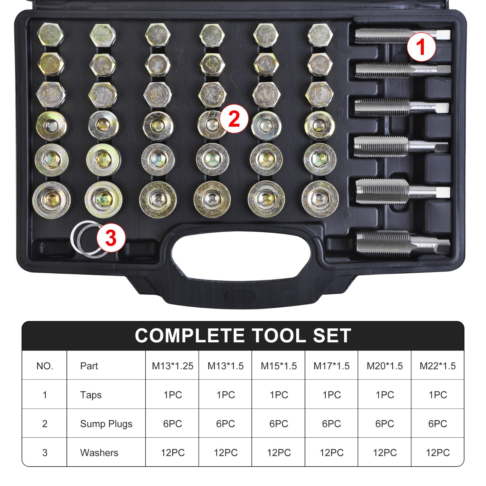 Automotive Oil Pan Drain Sump Plug Key Thread Repair Tool Kit Drain Plug