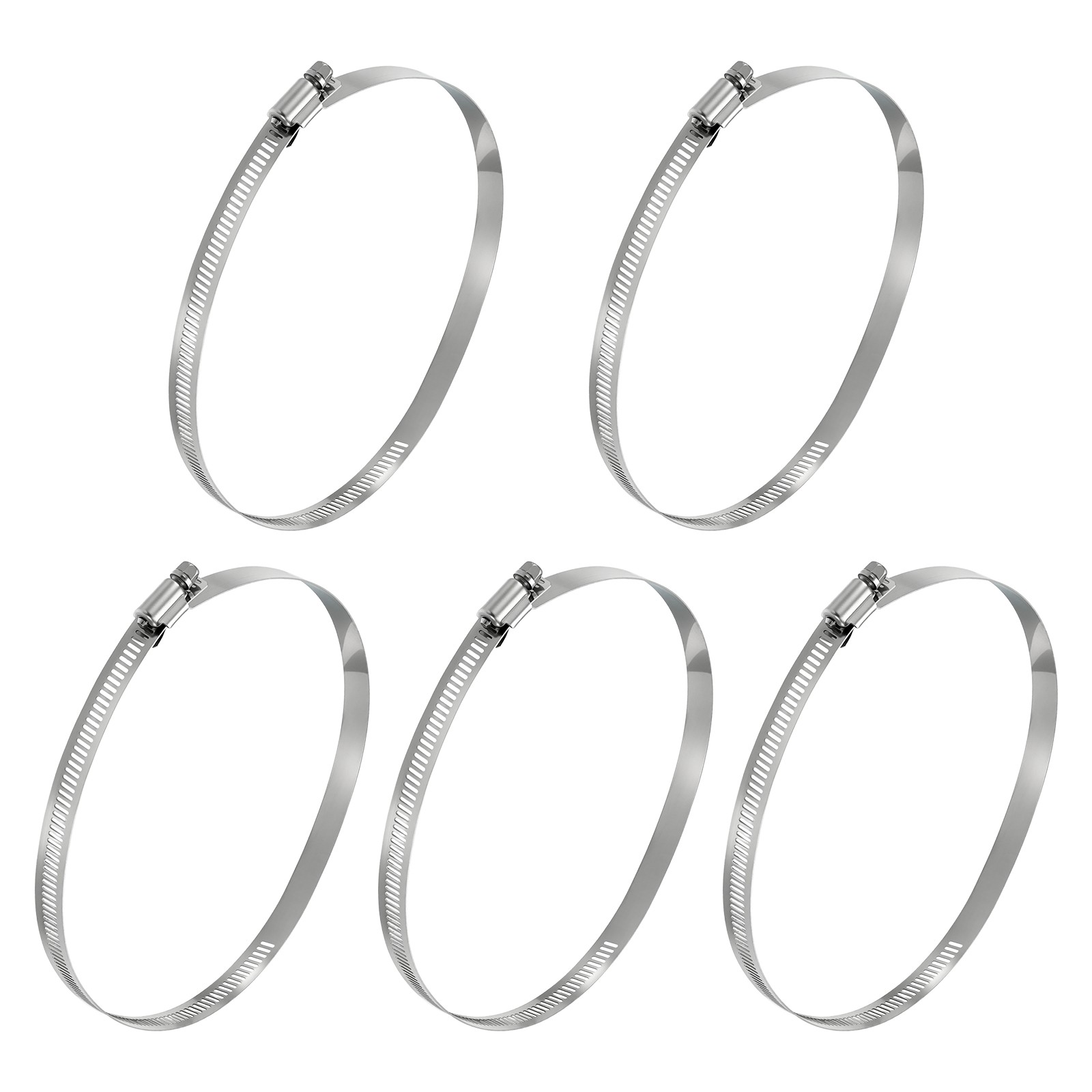 5Pcs Stainless Steel Hose Clamps, Adjustable 6.2″ to 7″ (155-178mm)