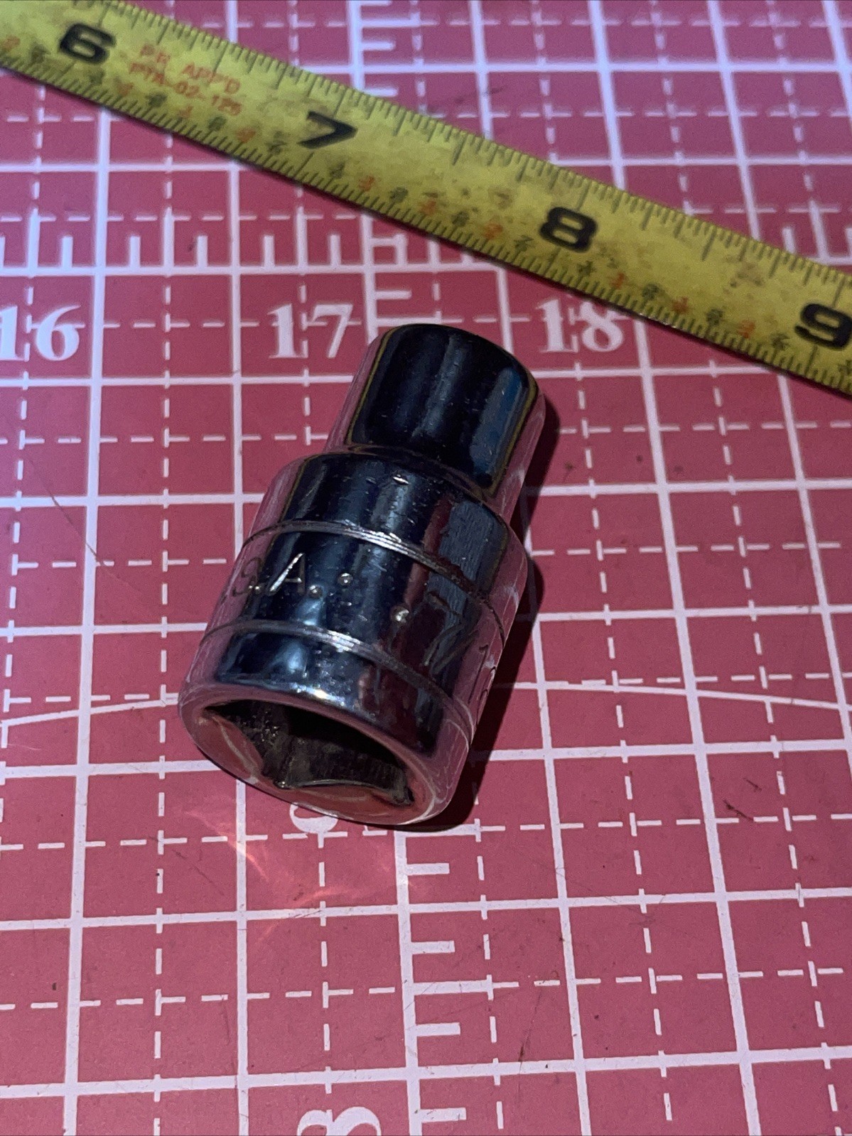 NOS S-K USA 40214 7/16 in SAE 1/2” Drive 12 Point socket Vintage SK 7/16” 1/2