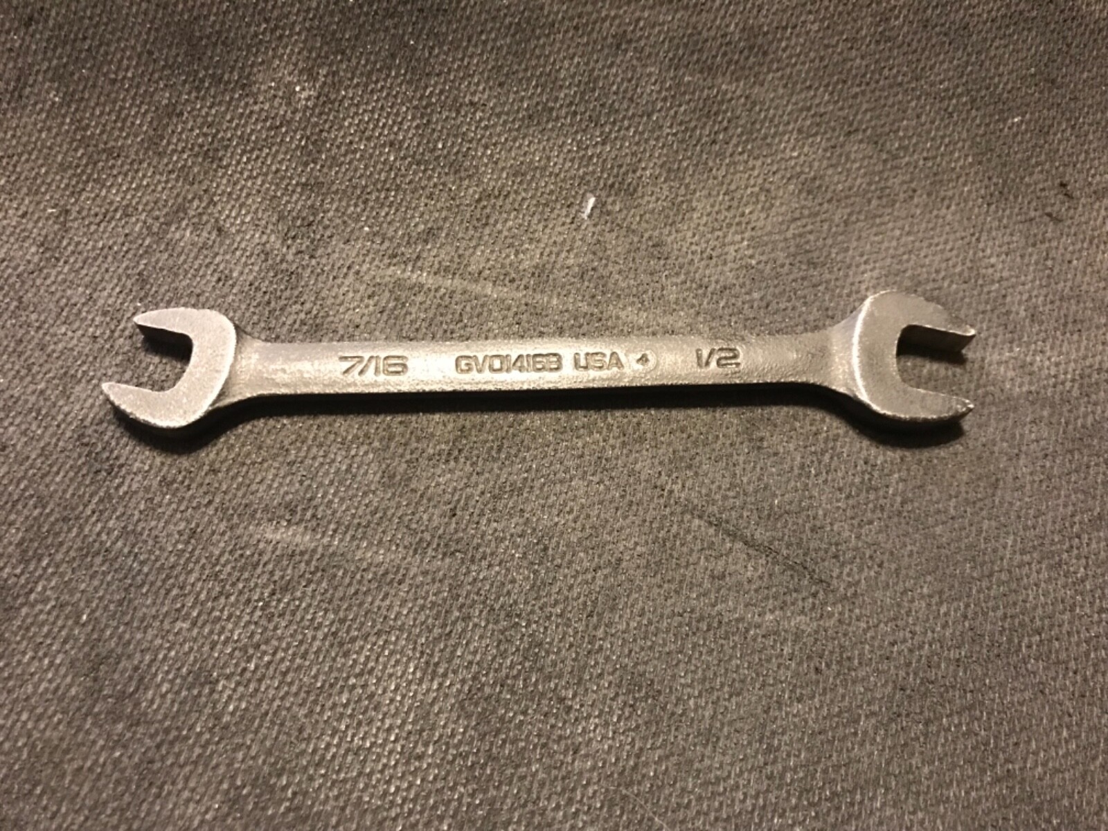 Snap On Tools Open-End Black Industrial Finish 7/16” x 1/2” Wrench GVO1416B