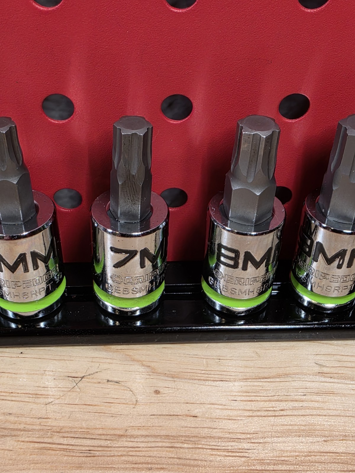 GRIPEDGE HEX Bit Socket Set 7-Piece 4-10mm 3/8» Drive Short RPT Hex Set