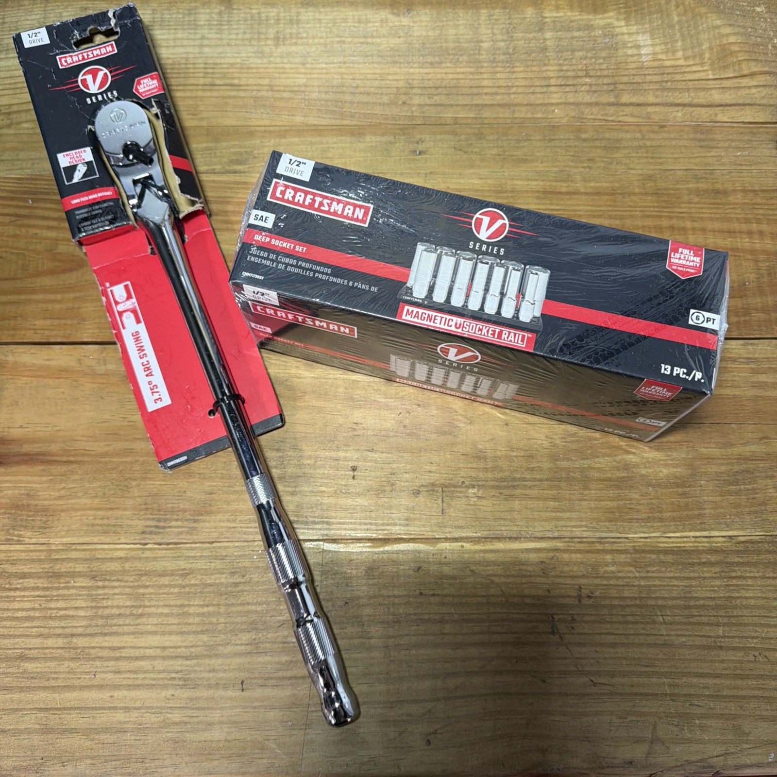 CRAFTSMAN V-SERIES 1/2 in Flex Head Ratchet & Deep SAE Socket Set (CMMT17395V)