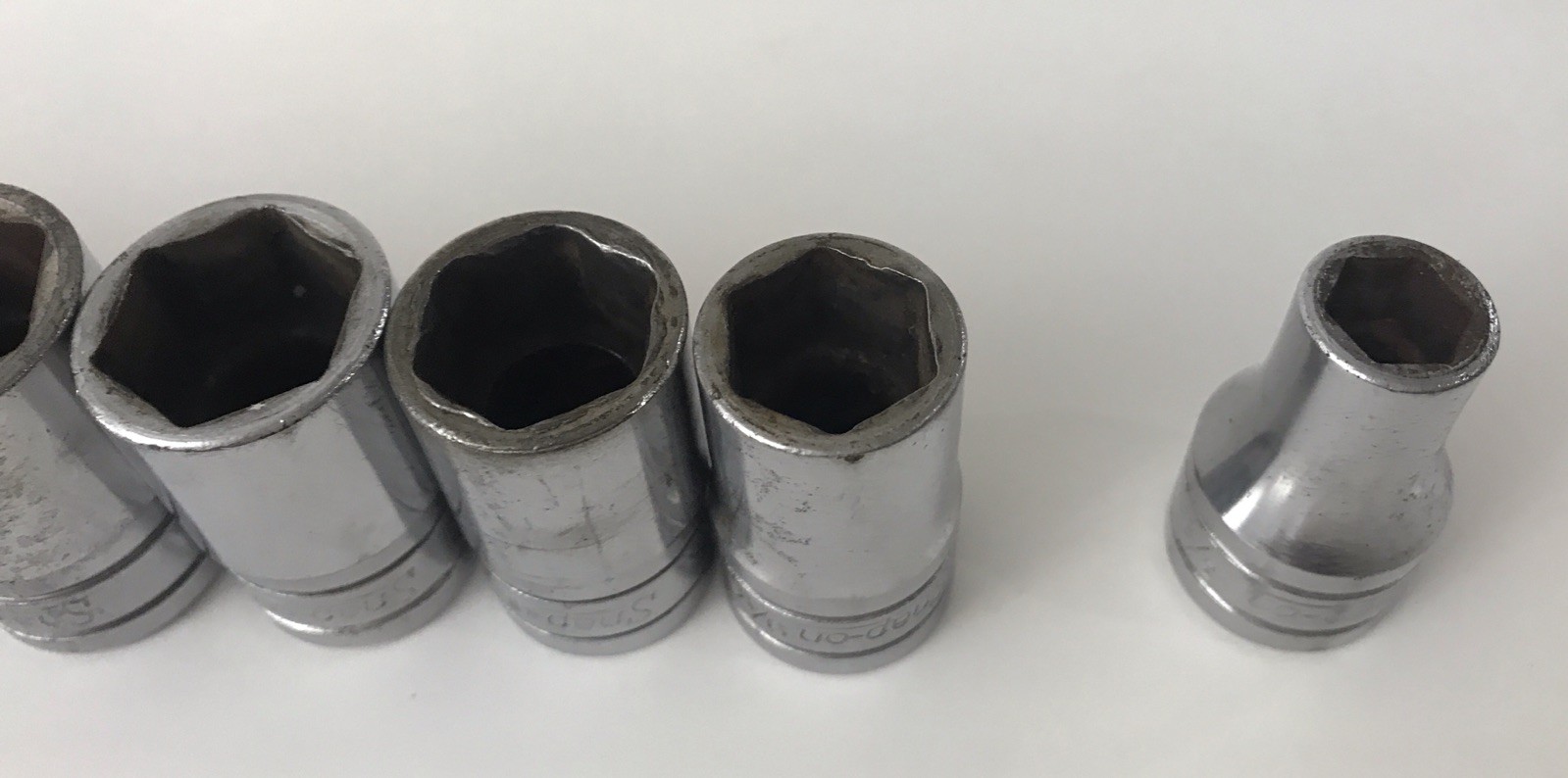 Snap-On 11 Piece 1/2″ Drive 6 Point SAE Flank Socket Set TW121-TW361 3/8”-1 1/8”