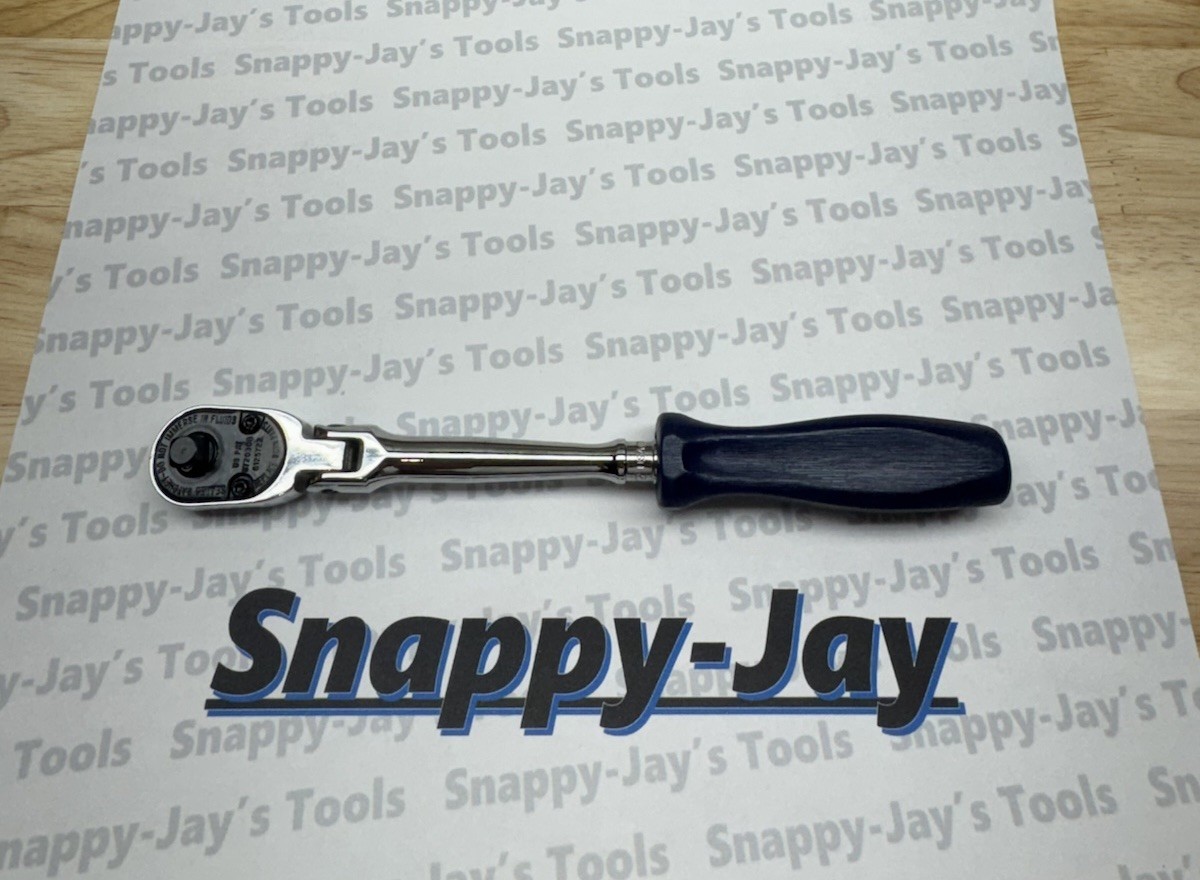 Snap-on Tools NEW CLASSIC BLUE Hard Grip 1/4″ Drive LONG Flex Ratchet THLFD72B