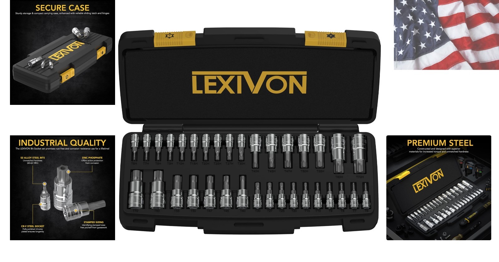 Master TORX Bit Socket Set, S2 Alloy Steel | Complete 34-Piece, Solid Star &…