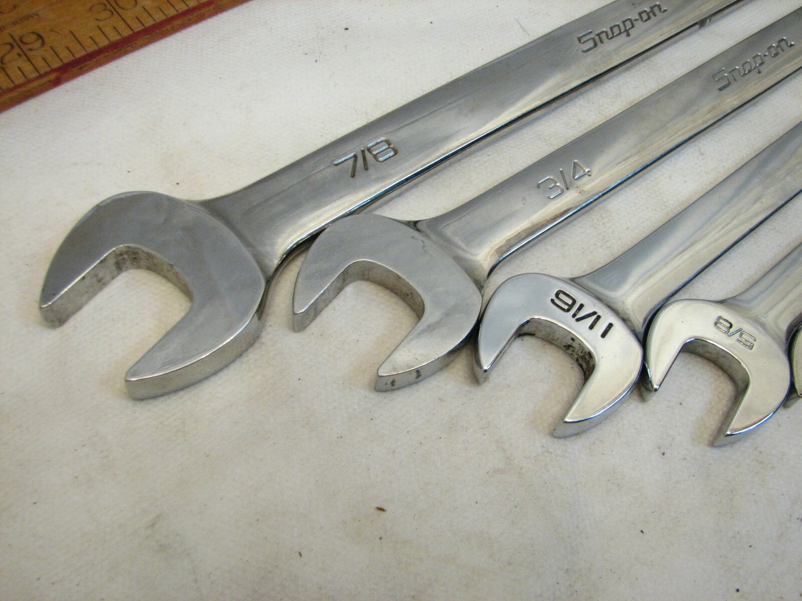 Set 9 Snap-On Combination OEX SAE Wrenches 5/16 – 7/8″ OEXA OEXB Open Box End
