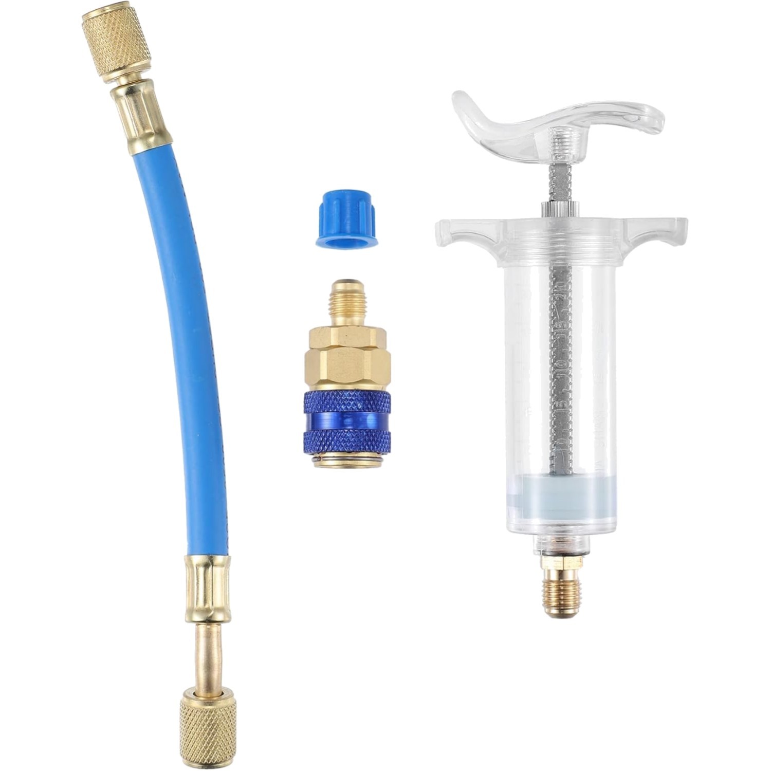 AC Oil & Dye Injector Tool 30ml with 1/4 SAE Connector for Fast Leak Detection