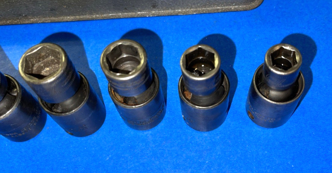 SNAP-ON TOOLS 7 PIECE 3/8 DRIVE METRIC SHORT SWIVEL IMPACT SOCKETS 207IPFM