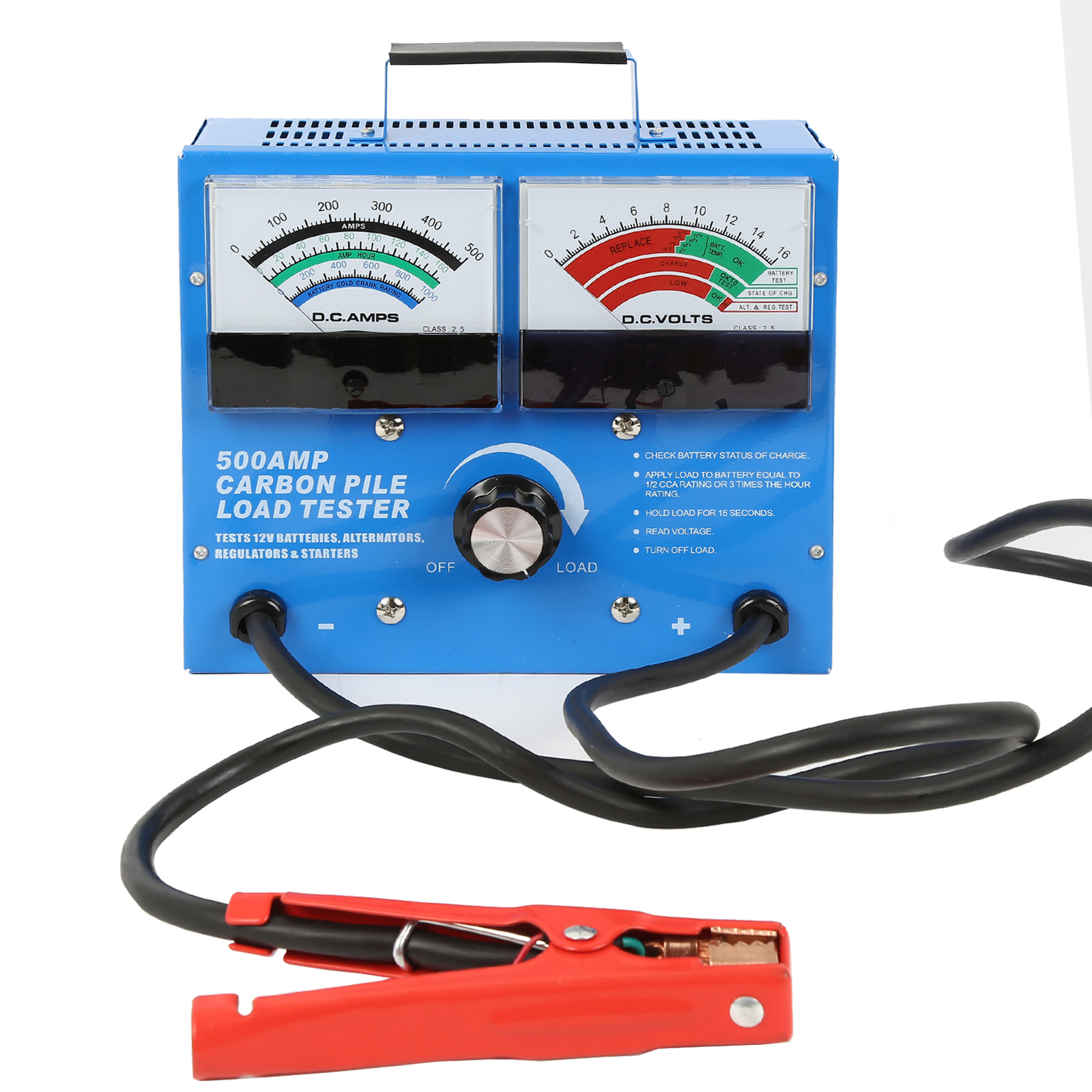 Carbon Pile Load Tester Alternator Test Tool 6-12 Volt Battery Regulator 500 Amp