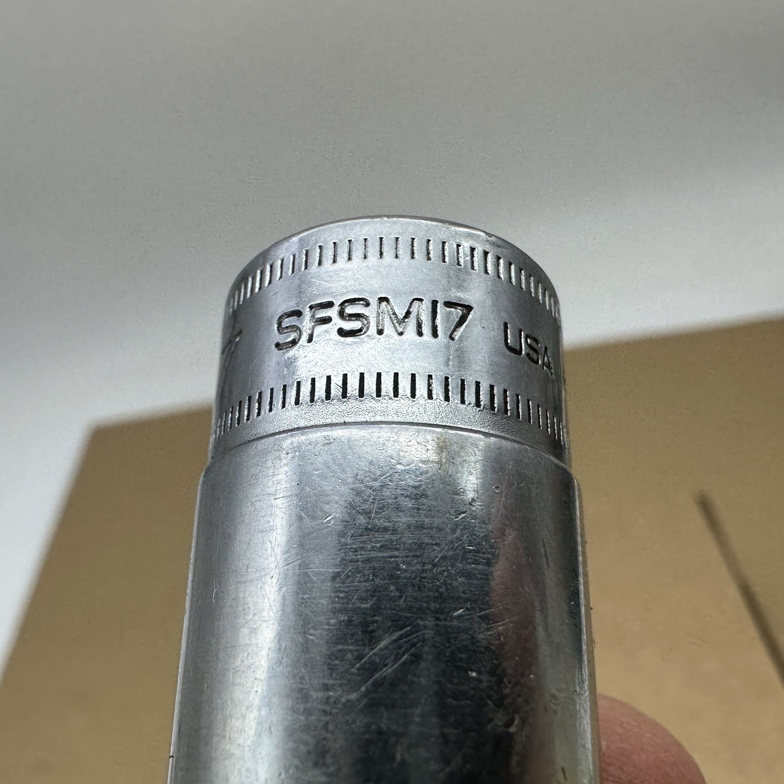 Snap-On #SFSM17 17MM Metric Deep Chrome Socket 3/8″ Drive 6PT Made In USA VGUC
