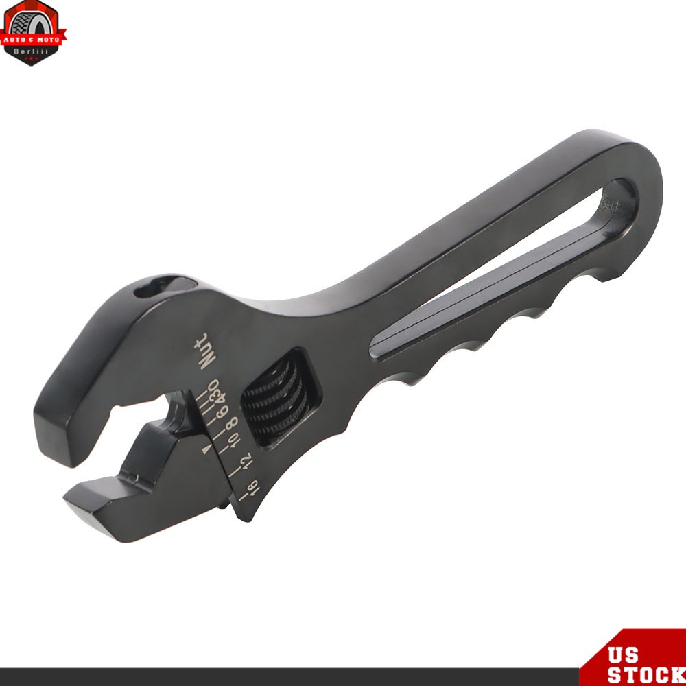Pair 3AN-16AN Adjustable Wrench Black Aluminum Tool Spanner For Hose End Fitting