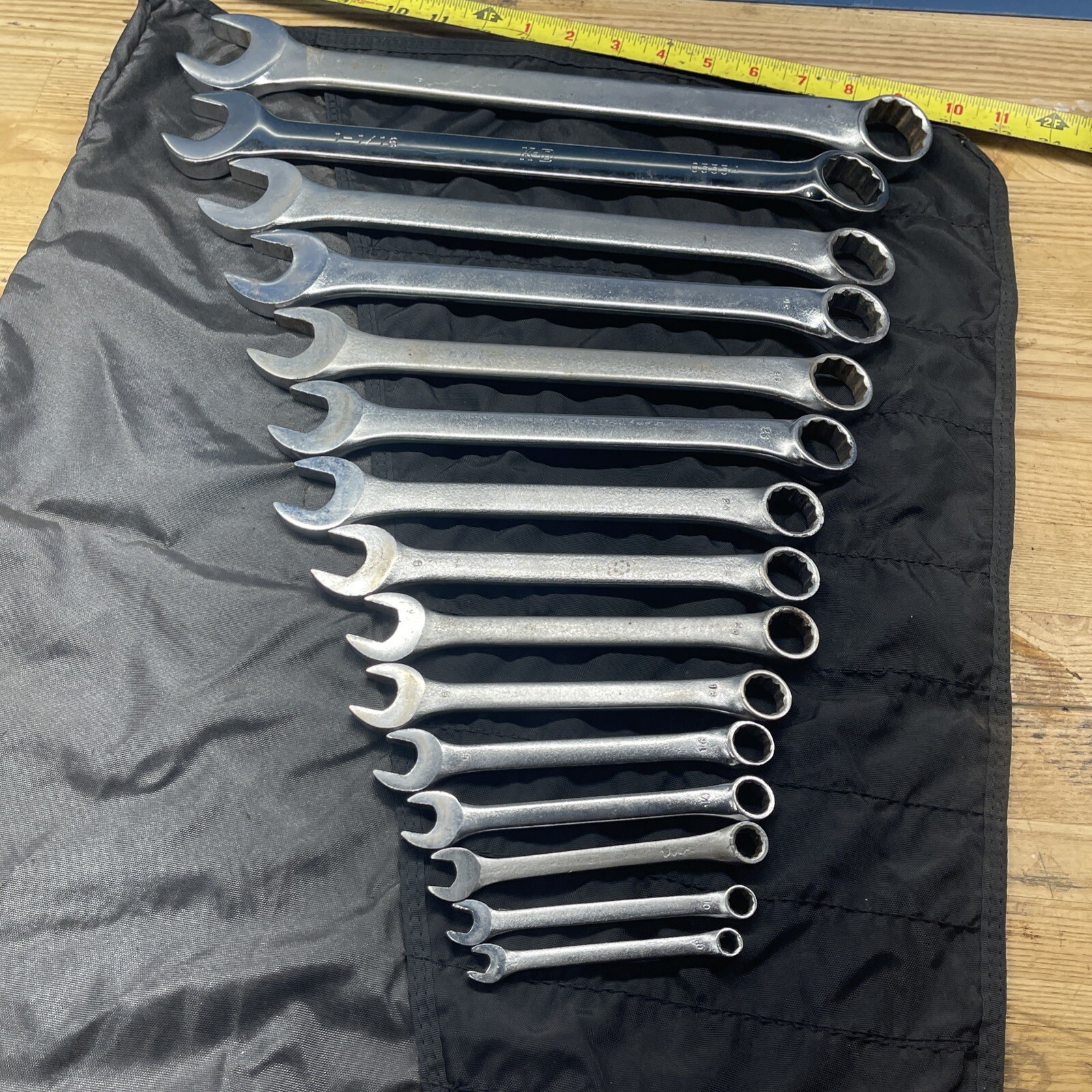 15 Piece Proamerica USA SAE 12 Point Combination Wrench Set 1/4 – 1-1/8 + Roll