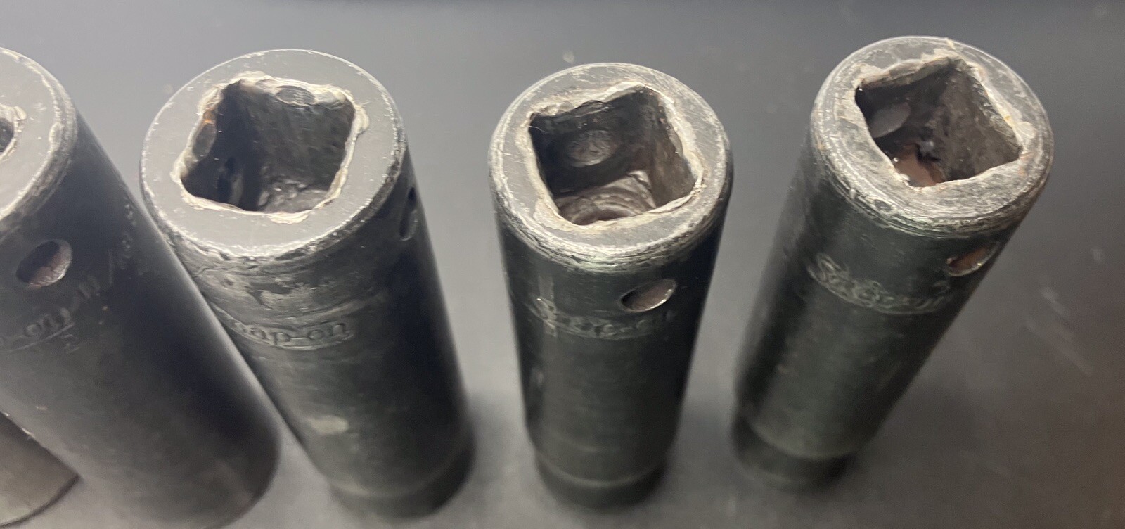 Vintage Snap On SIM 9 Pc Deep Impact Socket Set SAE 1/2” Drive 6Pt 1/2” To 1”