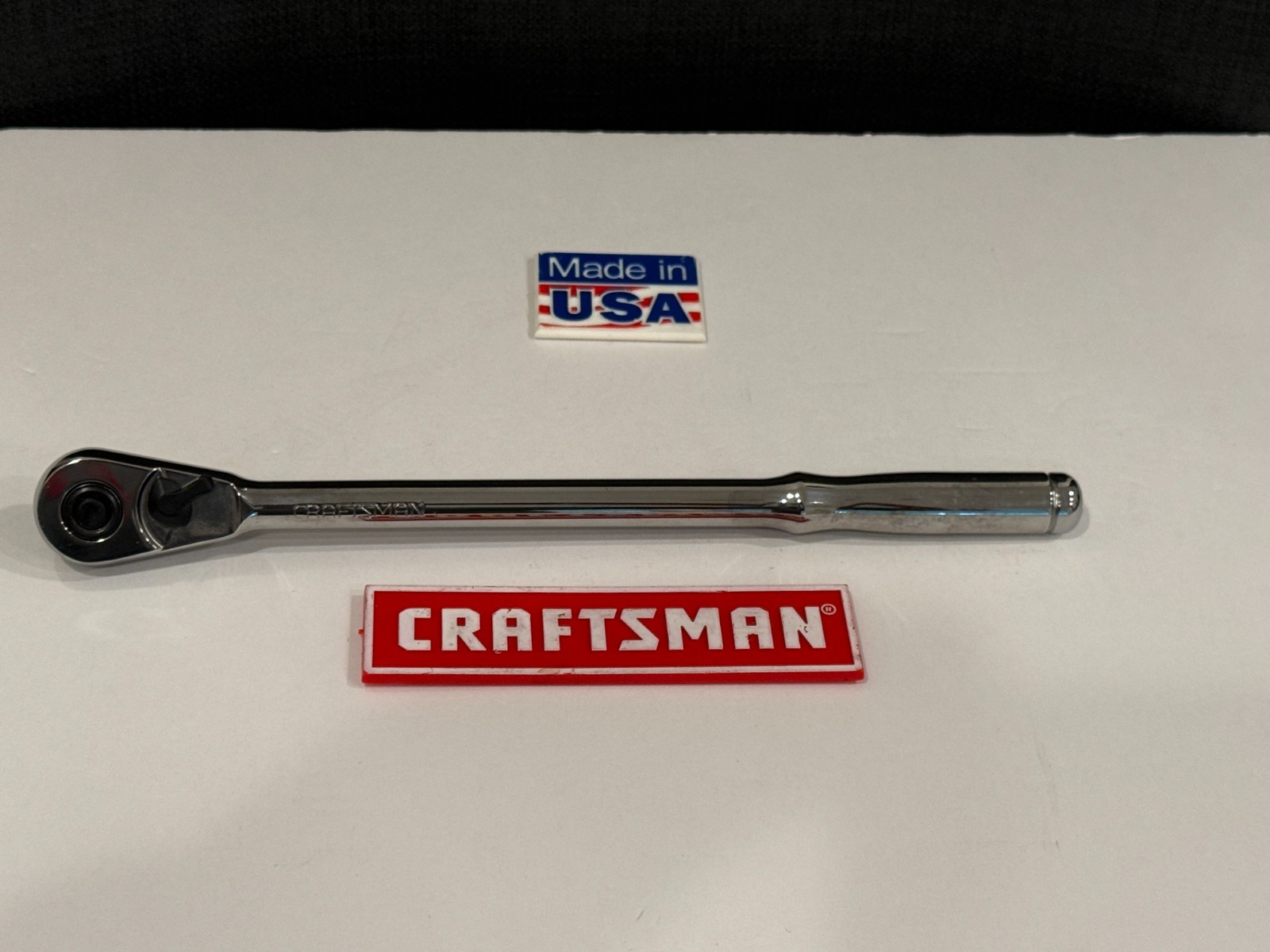 Craftsman 3/8 Drive Full Polish Long Handle Ratchet, made in USA, KAA – PN 44833