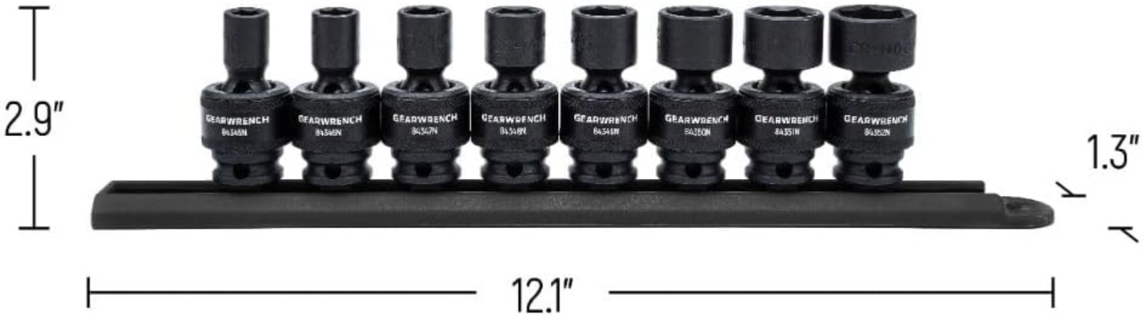 Durable 8-Piece 3/8″ Drive Impact Socket Set with Manganese Phosphate Finish