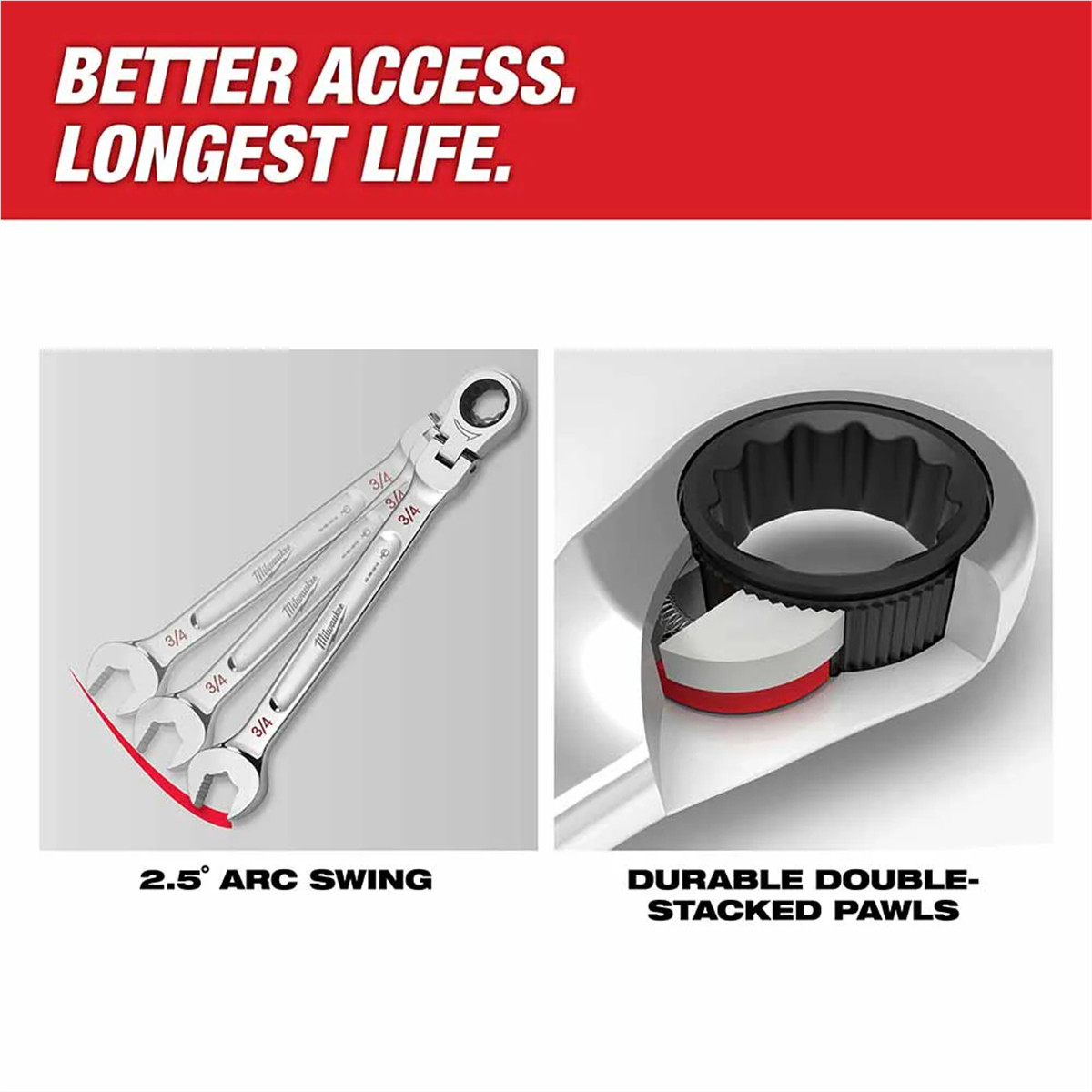 Milwaukee Tool 9/16″ Flex Head Ratcheting Combination Wrench