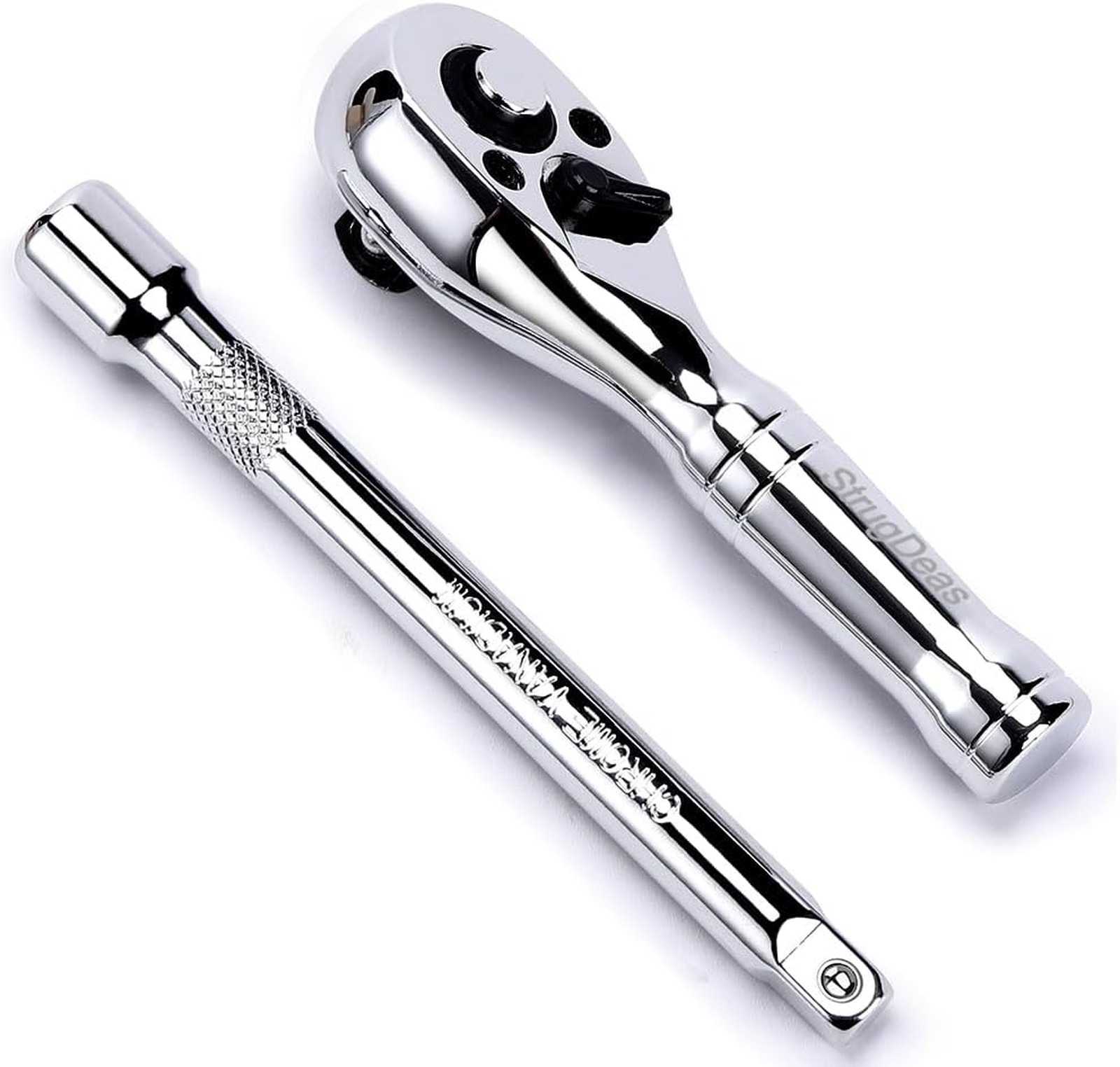 3/8 Inch Drive Ratchet Wrench Chrome Vanadium 72-Tooth Stubby Extension Bar
