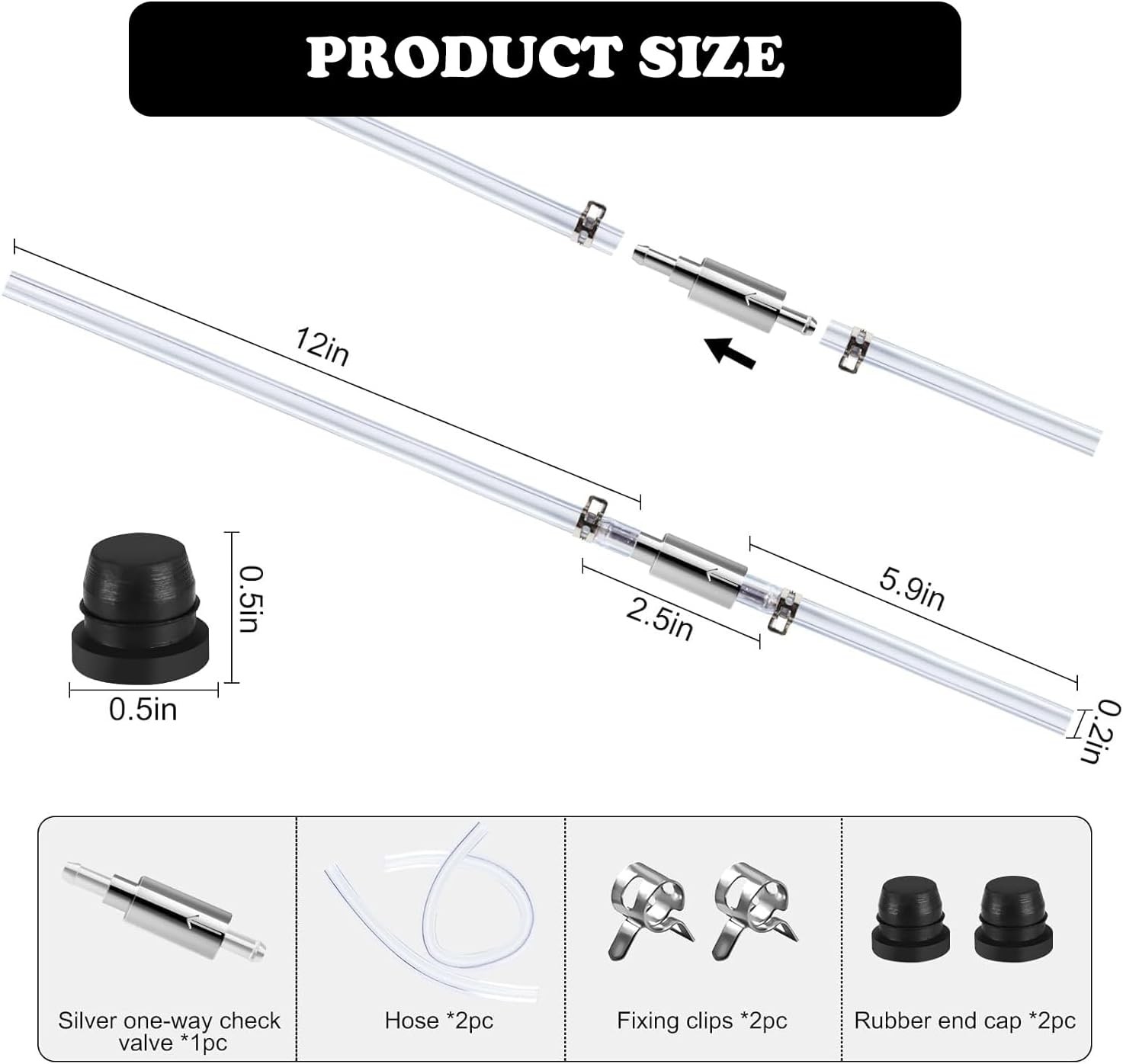 2 PCS Brake Bleeder Hose,One Way Check Valve Tube Bleeding Tool Kit