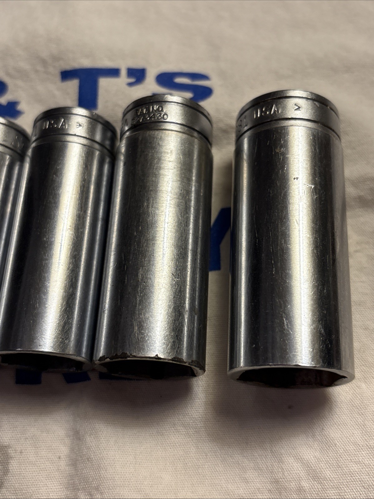 Vtg Snap-on Tools USA 3/8″ Drive 6pt 11pc SAE Deep Chrome Socket Set 211SFSY