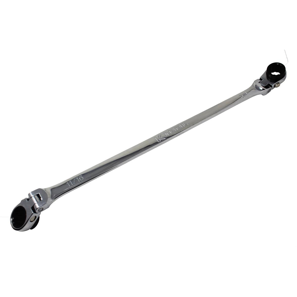 K Tool International Wrench Double Box Ratcheting Reversible 11/16 Inch x 3/4 In