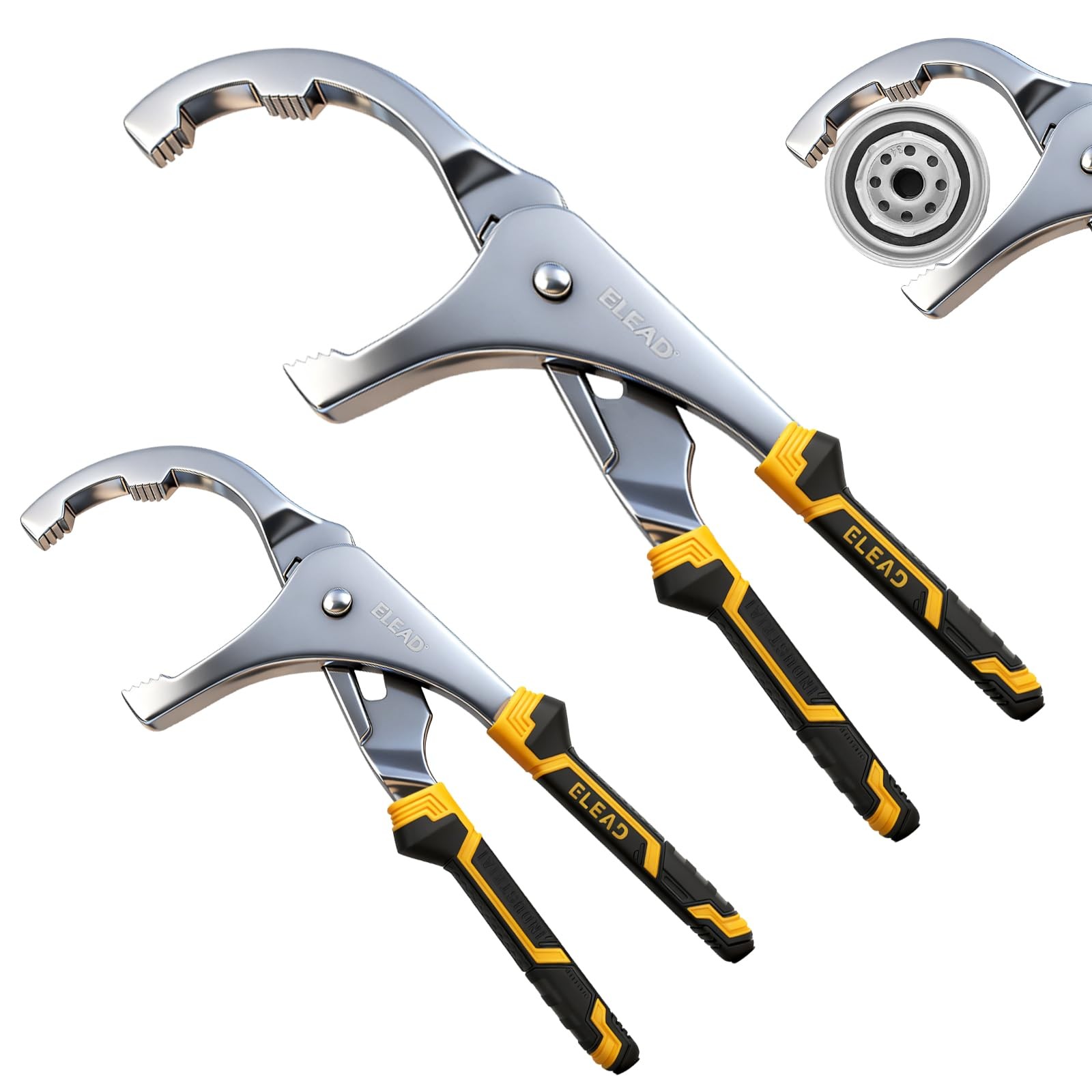 2 PCS Adjustable Oil Filter Wrench Pliers Set 9 12 Inch Removal Tool Auto