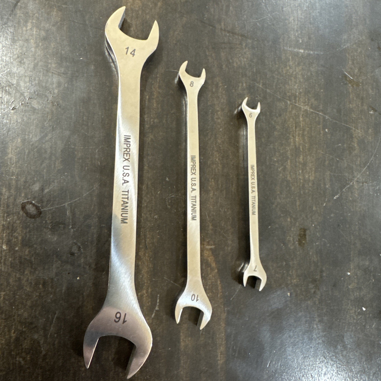 IMPREX U.S.A. TITANIUM NON-MAGNETIC WRENCH Lot Set 6 7 8 10 14 16mm METRIC