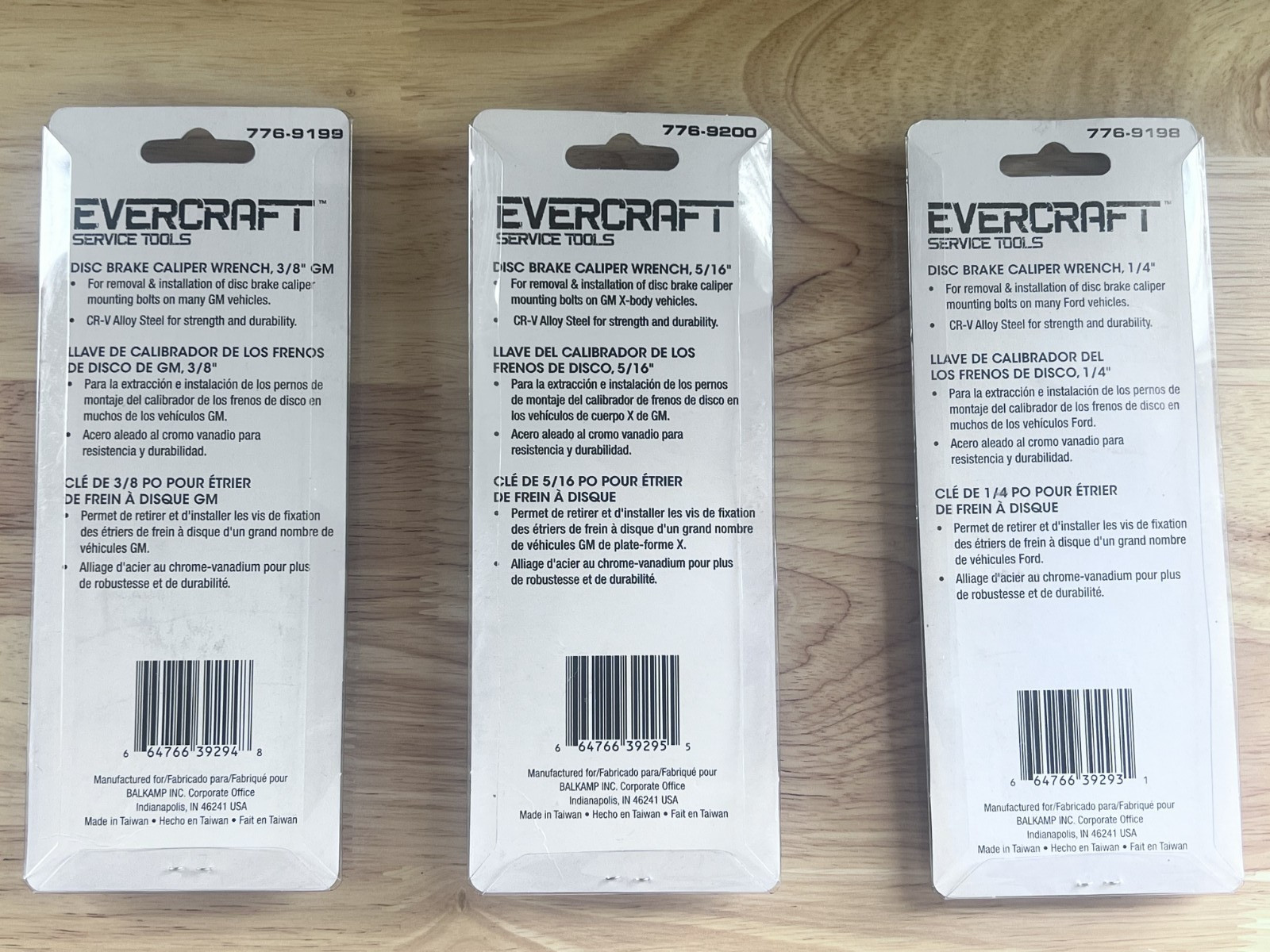 Evercraft Brake Caliper Wrench Set GM Ford Disc Brake Service Tools 3/8″ 5/16″ 1