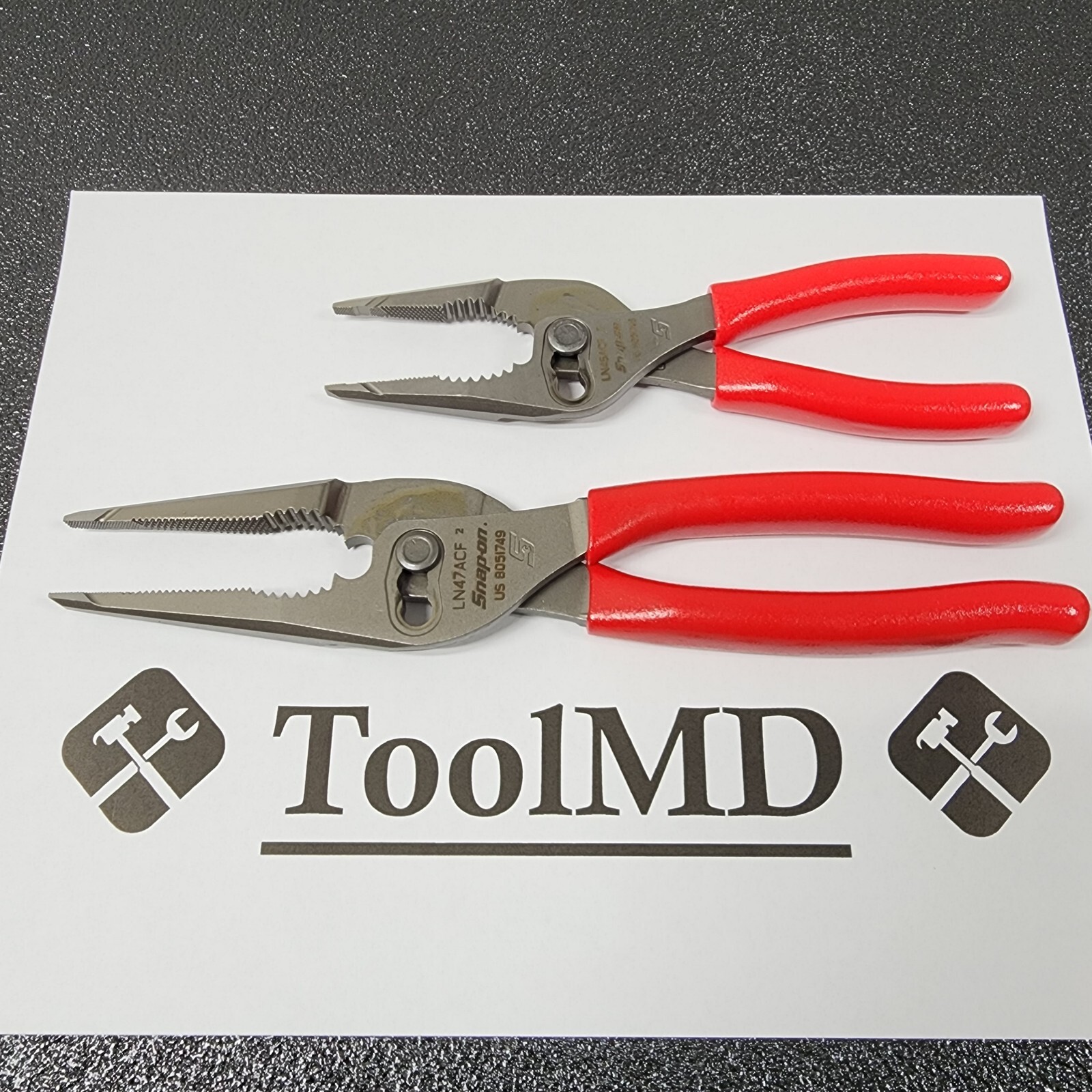Snap-on Tools USA NEW 2pc RED 7″ & 9″ Soft Grip Long Nose Slip Joint Pliers Set
