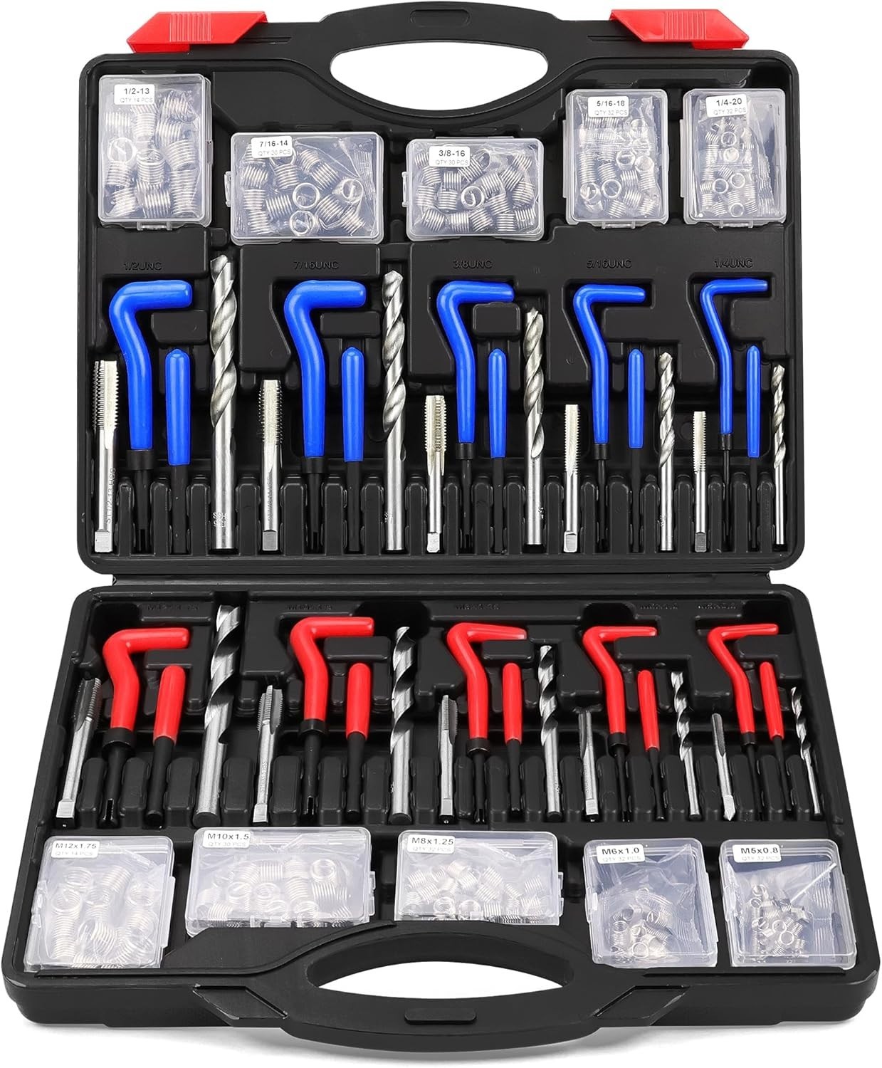 Helicoil Thread Repair Kit 320-Piece Metric SAE Heli Coil Thread Repair Kit with
