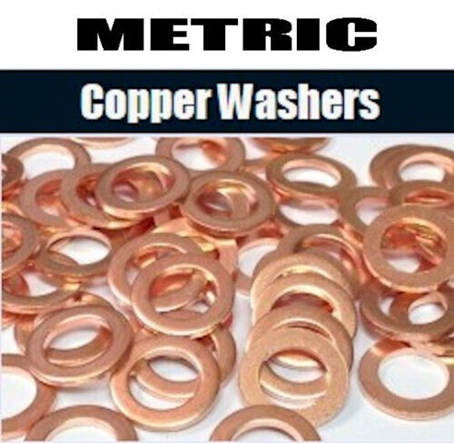 Qty 50 Metric Size M12 x 15.5 Copper Seal Rings/Washers Made in Germany