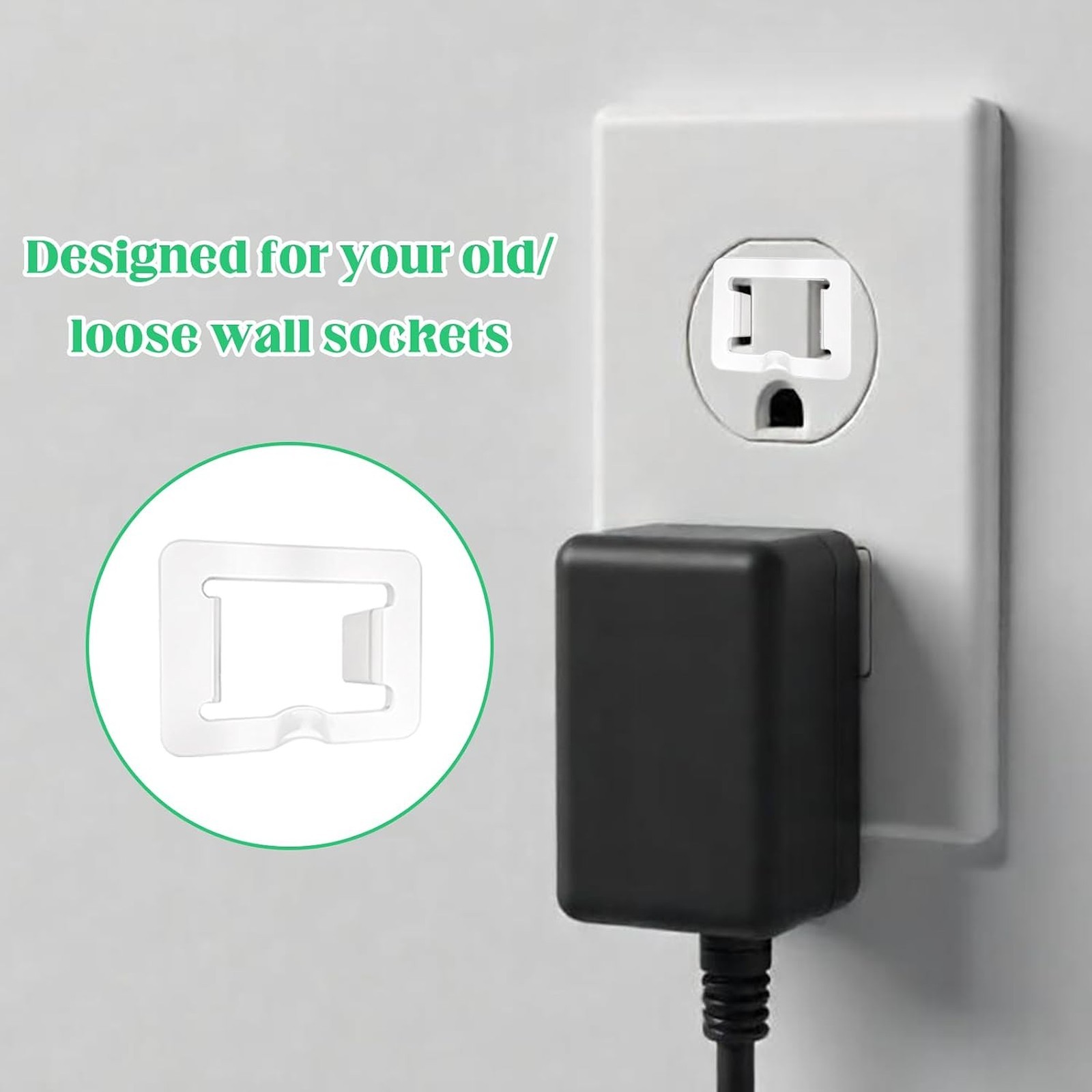 20 Pcs Plastic Two Prong Loose Outlet Fix Plug Safe Secure Power Socket