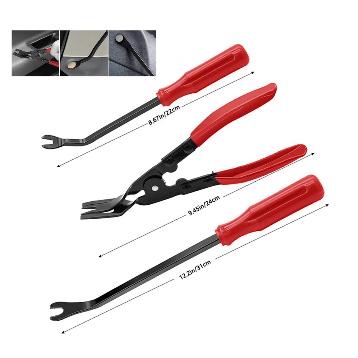 3PCS Auto Trim Clip Remover Tool Removal Pliers Fastener Door Panel Retainer Set