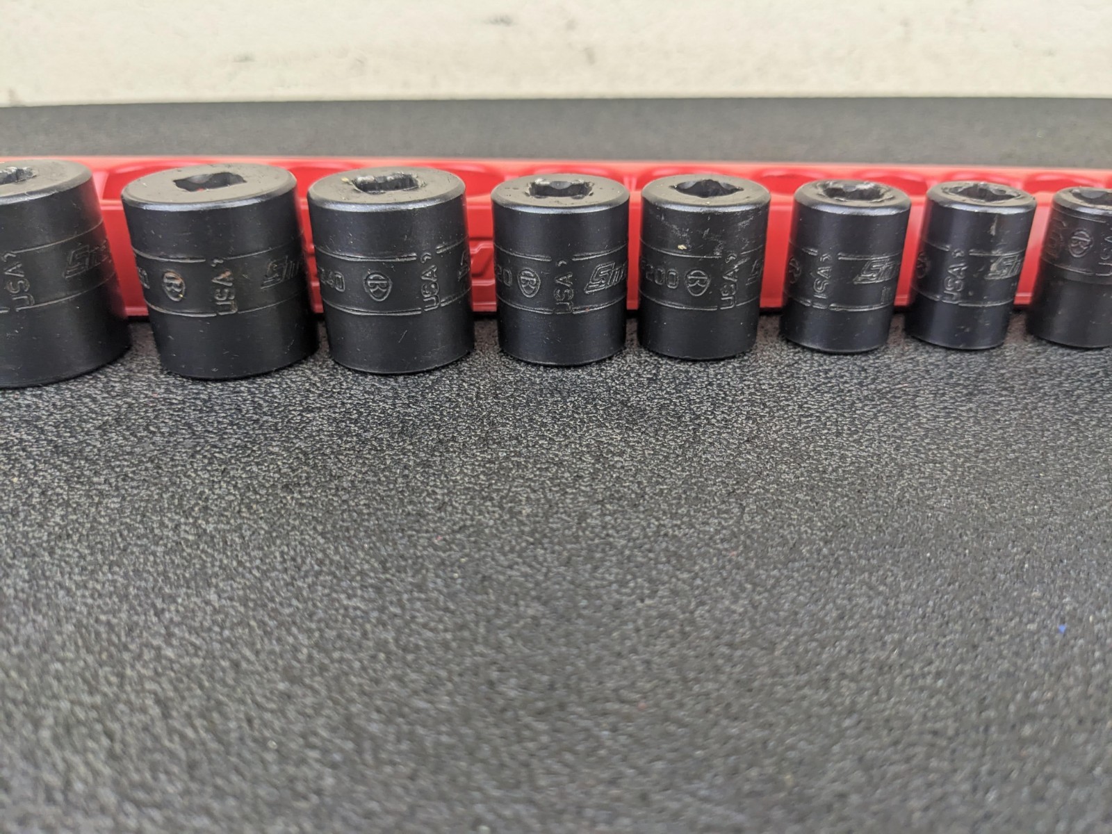 #bm391 Snap On Tools 12 Piece SAE Short 3/8 Impact Sockets Shallow Sockets