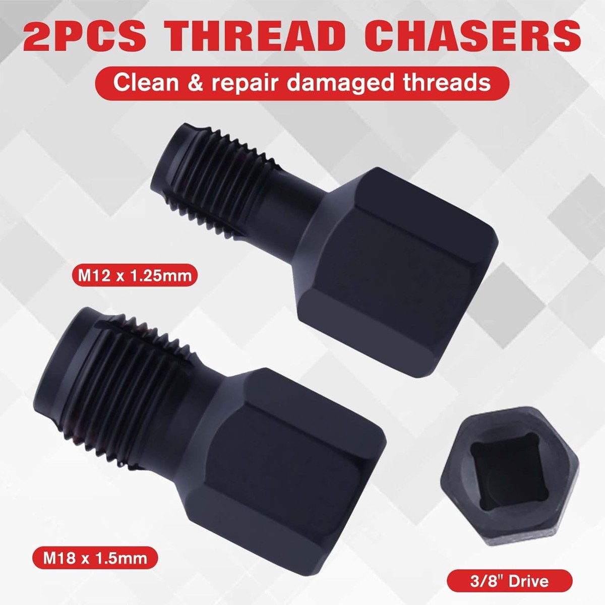 O2 Oxygen Sensor Socket Thread Chaser Set 5PCS O2 Sensor Wrench Removal Tool Kit