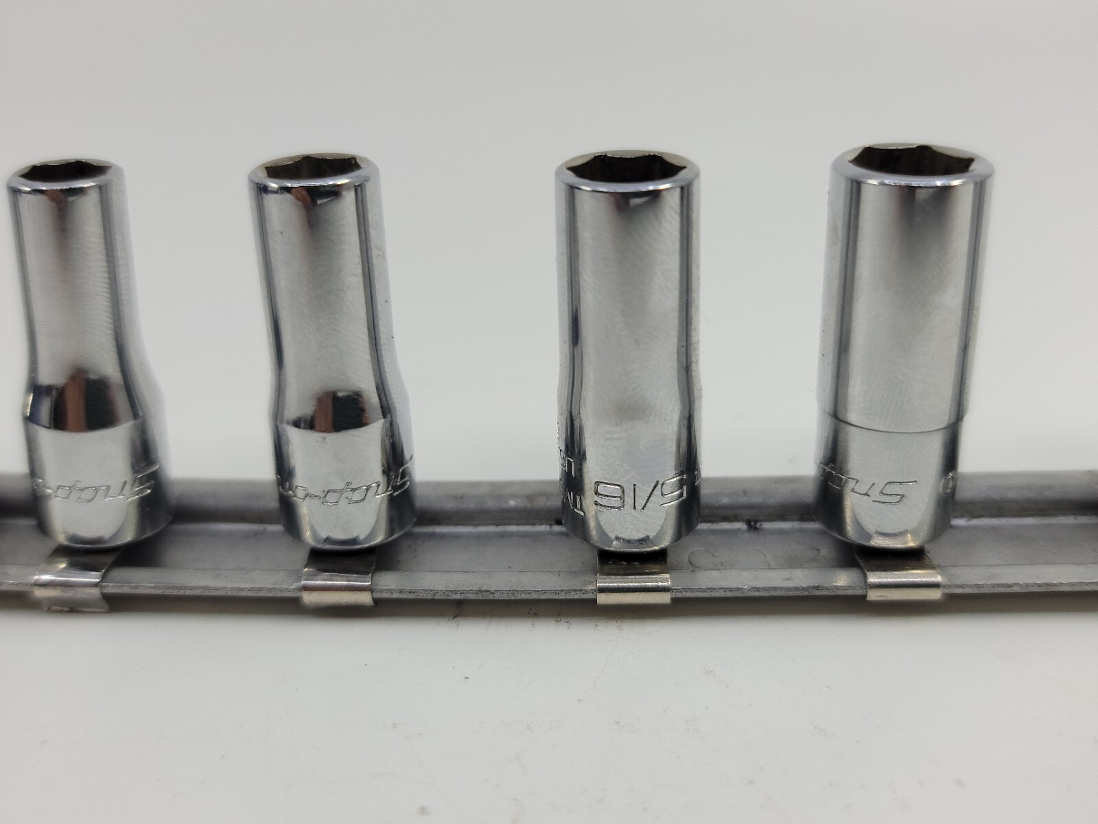 Snap On 8Pcs 1/4″ Flank Dr 6PT SAE Semi-Deep Socket Set TMS6,7,8,9,10,11,12,14