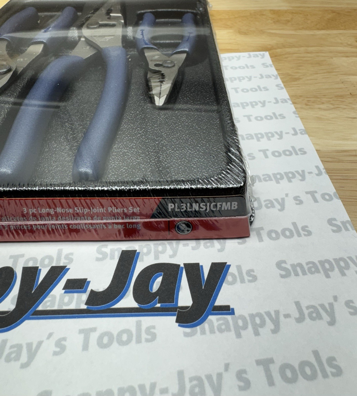 Snap-On Tools USA NEW POWER BLUE 3pc Long Nose Slip Joint Pliers Set PL3LNSJCFMB