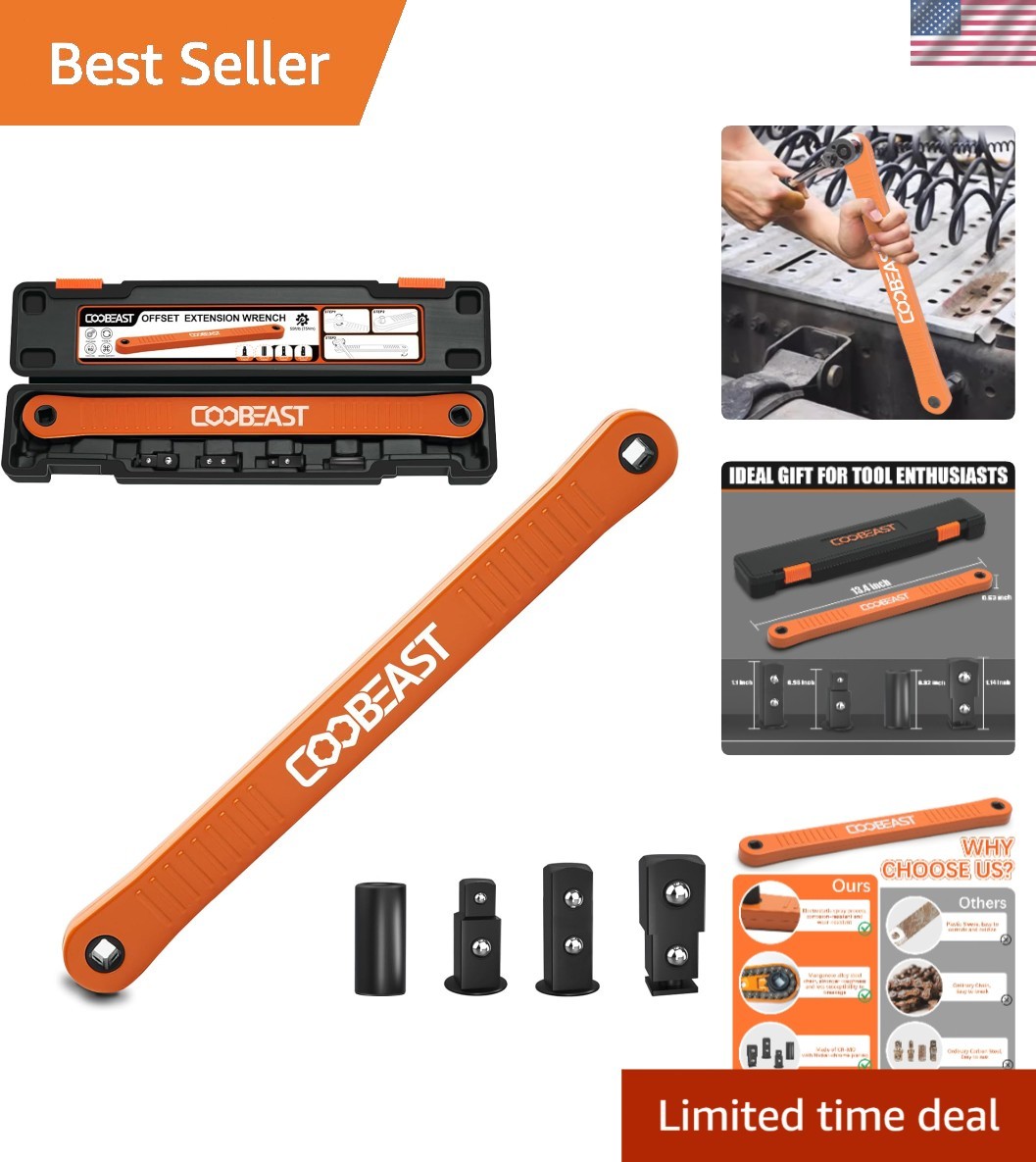Impact Extension Wrench 13.4in Offset Socket Impact Ready Tool with Adapters