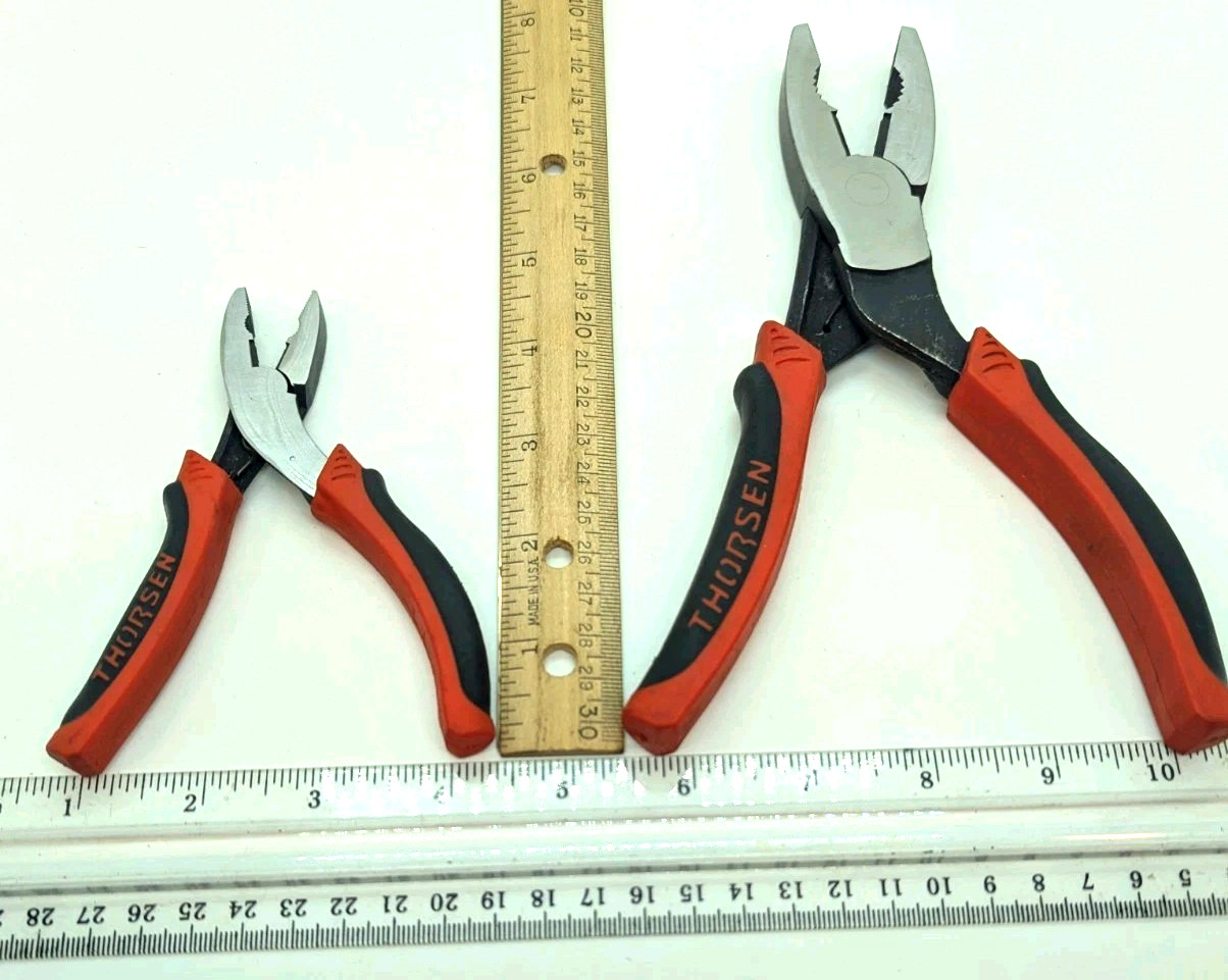 Set Thorsen Comfort «Grip Force» Ergo Style Combo Spring Loaded Pliers ~5″ & ~8″