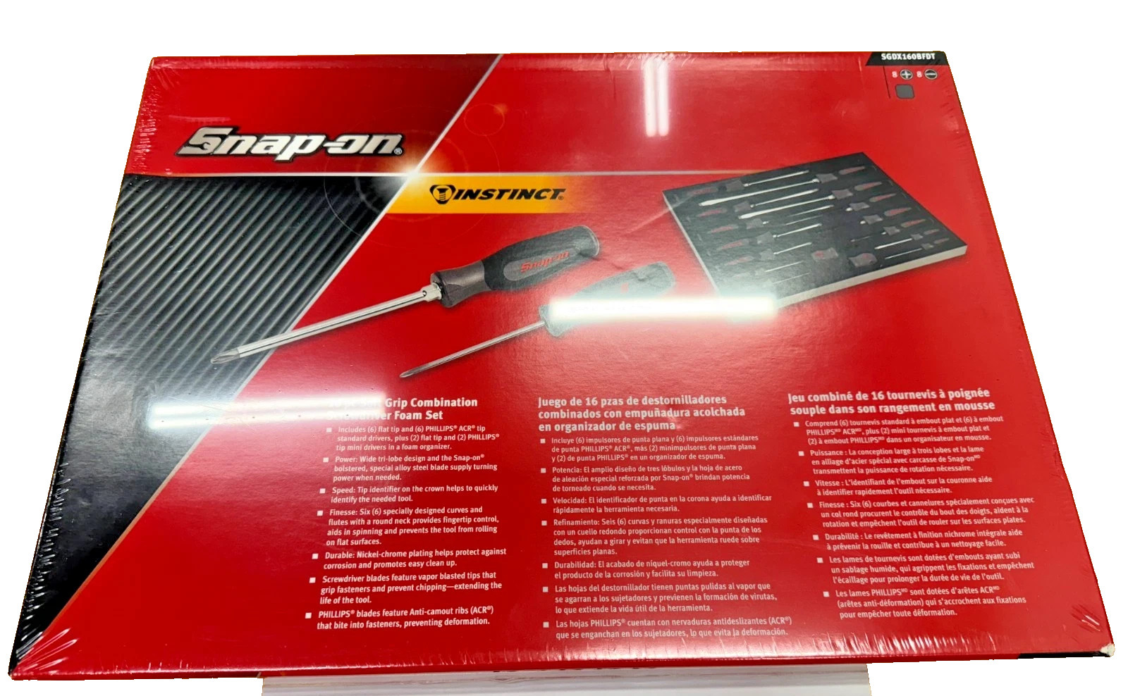 Snap-on Tools 16pc DARK TITANIUM INSTINCT Screwdriver Set SGDX160BFDT USA NEW
