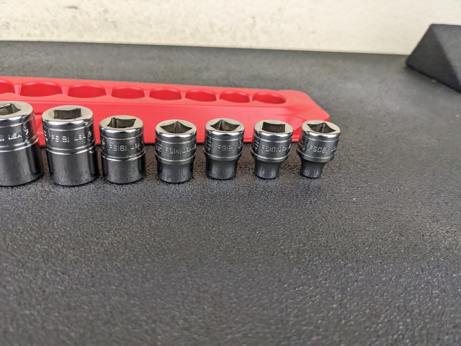 #bp369 Snap-On Tools 211FSY 11pc 3/8″ Drive 6-Point SAE Drive Shallow Socket Set