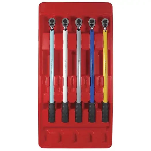 AFF 5 Pc Preset Torque Wrench Set 1/2″ Drive 65-140 ft-lb Lug Nut Service Kit