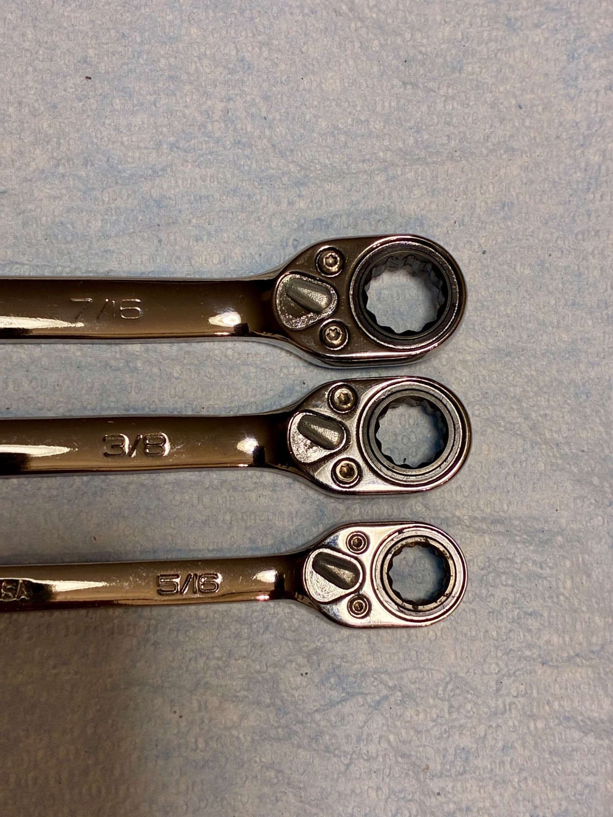 Snap-on SAE Combination Wrench 7pc Set SOXRR SOEX Flank Drive No Initials A&P