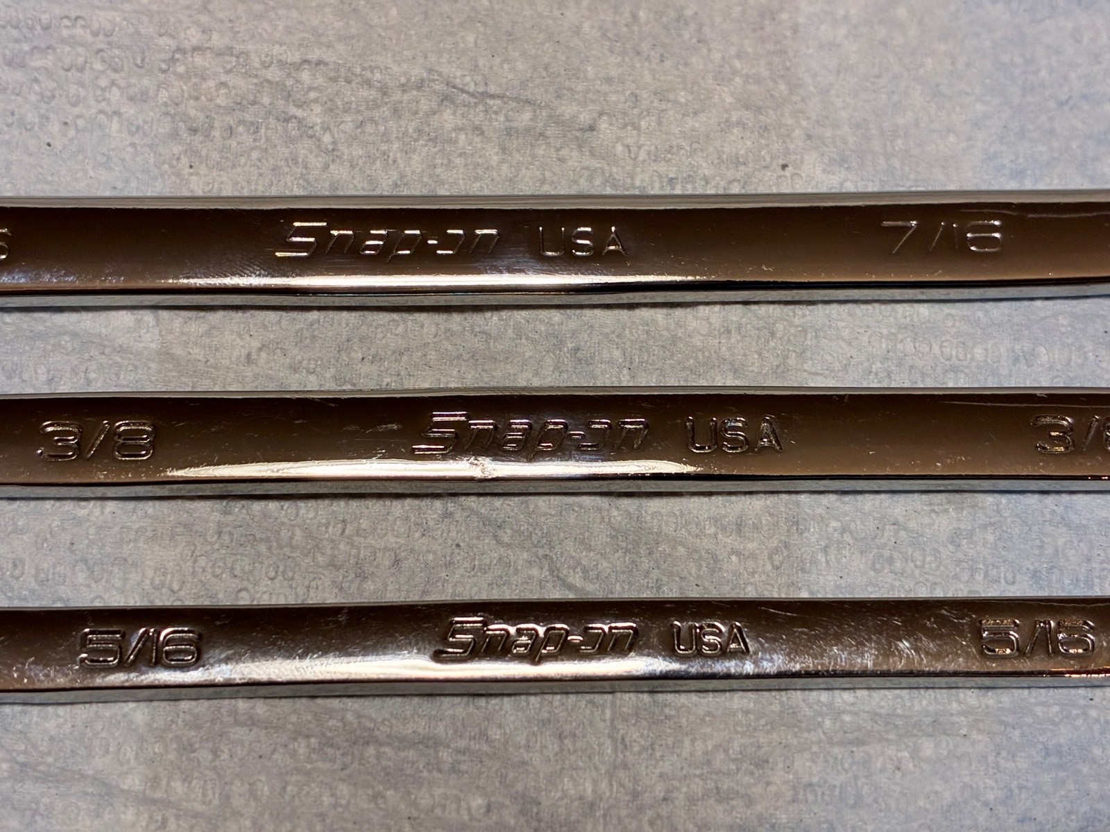 Snap-on SAE Combination Wrench 7pc Set SOXRR SOEX Flank Drive No Initials A&P