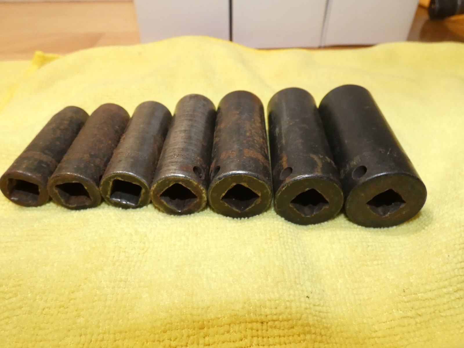 7 Snap-On SIMF120-SIMF240 3/8″-3/4″ 3/8″ Drive 6 Point Impact Deep Socket Set #B