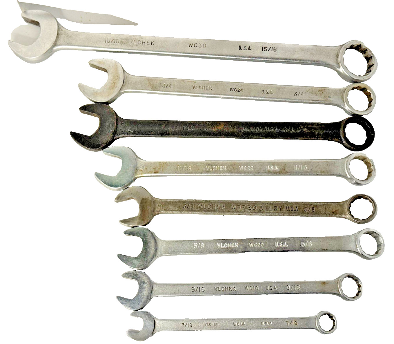 WRENCHES Combination VLCHEK 8 piece lot Professional 12 Point Wrench