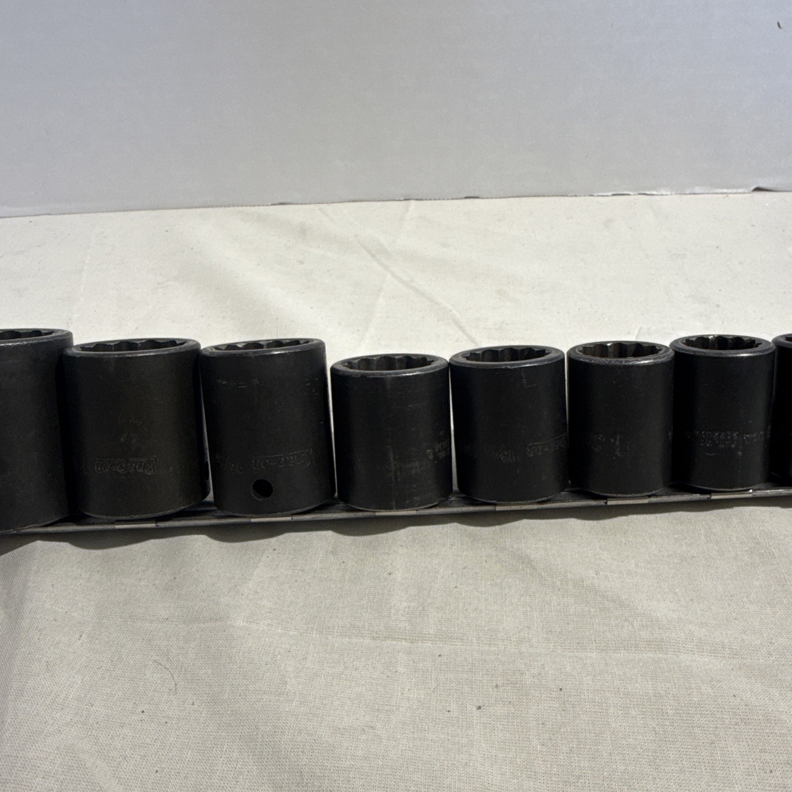 SNAP ON IMPACT SOCKET SET 1/2 DRIVE 12 POINT 12 PIECE SAE 313IMD 3/8 to 1 1/4